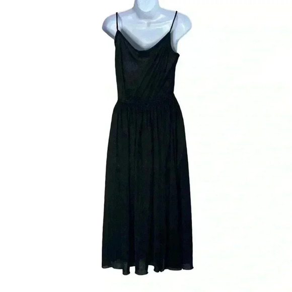 Vintage 70s Clovis Ruffin Black Sleeveless Midi Dress Ruffinwear - Picture 4 of 9